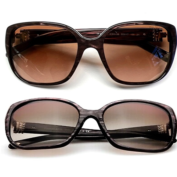 Nwt, Authentic Tiffany & Co. 8160/3B Elegant Pearl Brown Marbled Sunglasses - Picture 13 of 16